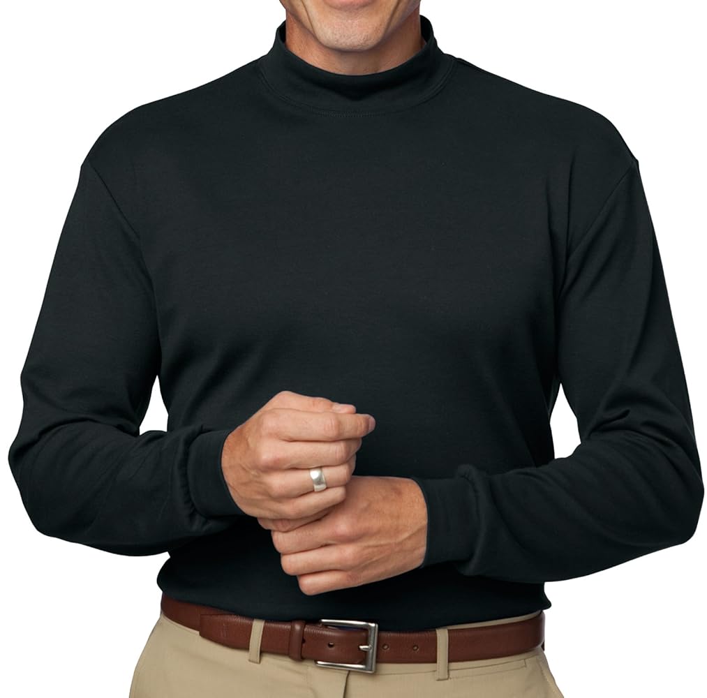 店舗限定テンダーロインMOCK NECK LONG SLEEVE M BLACK A&E Designs Upscale Men's Long Sleeve 100% Cotton Interlock